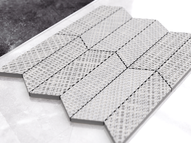 Mosaico in gres su rete per bagno o cucina 25.5 cm x 28.5 cm - Cedar wood