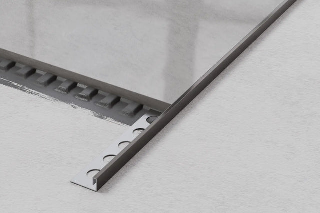 Perfil decorativo Js angular rectificado en acero inoxidable - Gunmetal