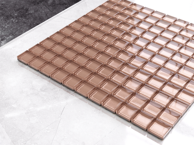 Glass mosaic on mesh for bathroom or kitchen 30 cm x 30 cm - Sun tanning