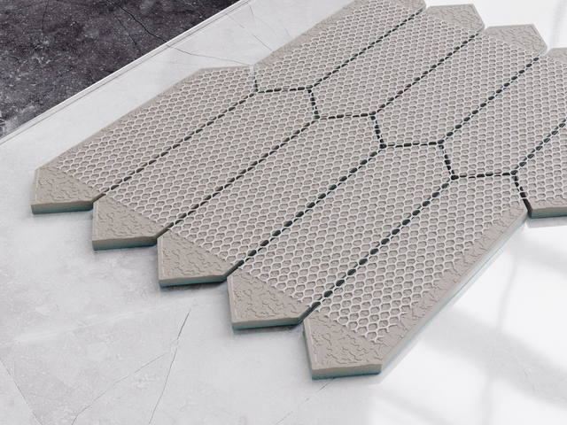 Mosaico de cerámica en malla para baño o cocina 25.5 cm x 35 cm - Crystal