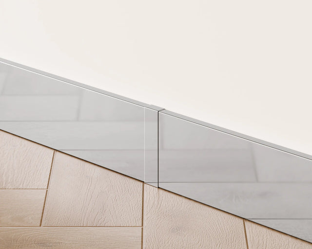 FC skirting board and accessories in steel 270 cm - Glossy silver