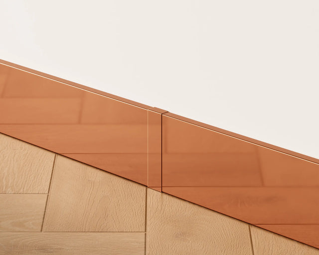 FC Sockelleiste und Zubehör aus Stahl 270 cm - Poliertes Kupfer