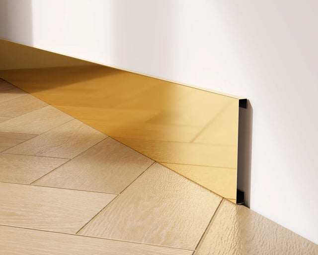 FC skirting board and accessories in steel 270 cm - Glossy gold