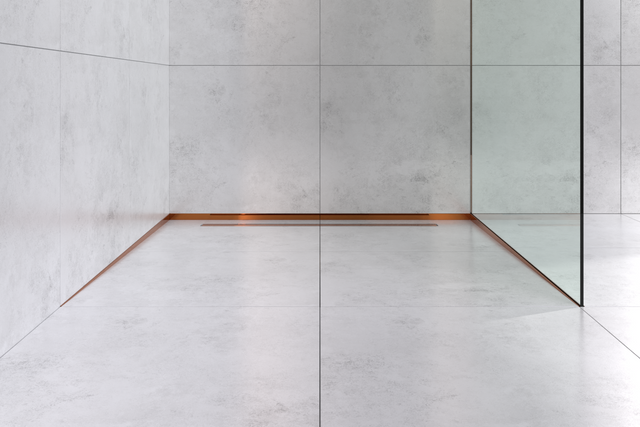 LC shower profile, floor-mounted, front, polished copper
