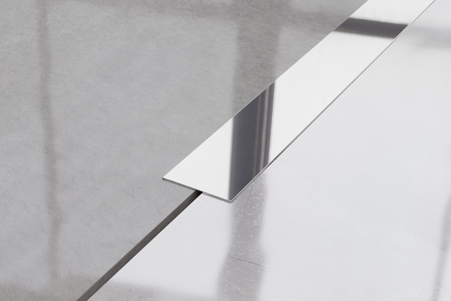 Bande I en acier inoxydable décorative pour murs argent brillant