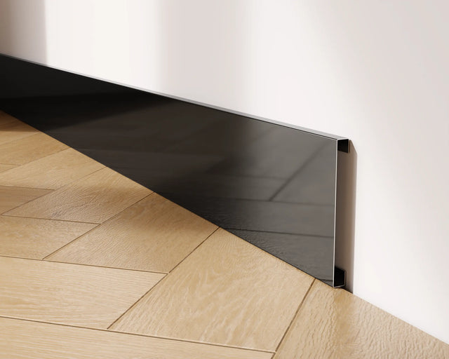 FC skirting board and accessories in steel 270 cm - Glossy black