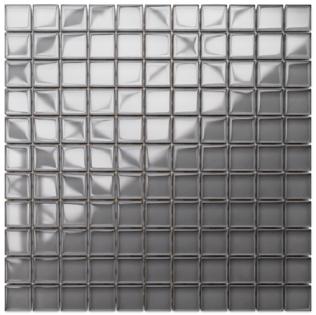 Glass mosaic on mesh for bathroom or kitchen 30 cm x 30 cm - Dorian Grey
