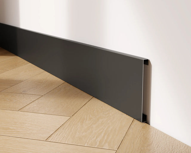 FC Sockelleisten und Zubehör aus Stahl 270 cm - Matt Schwarz Pulverbeschichtung RAL 9005