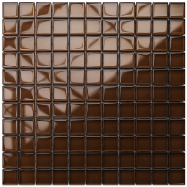 Glass mosaic on mesh for bathroom or kitchen 30 cm x 30 cm - Chocolate