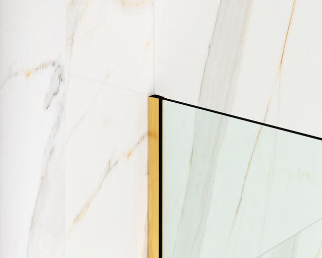 Profil LM douche fixation verre en acier inoxydable or satiné