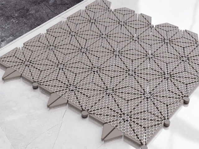 Ceramic mosaic on mesh for bathroom or kitchen 29.4 cm x 30.7 cm - Origami