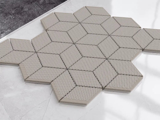 Keramikmosaik auf Netz für Bad oder Küche 25,5 cm x 29,5 cm - Kubrik