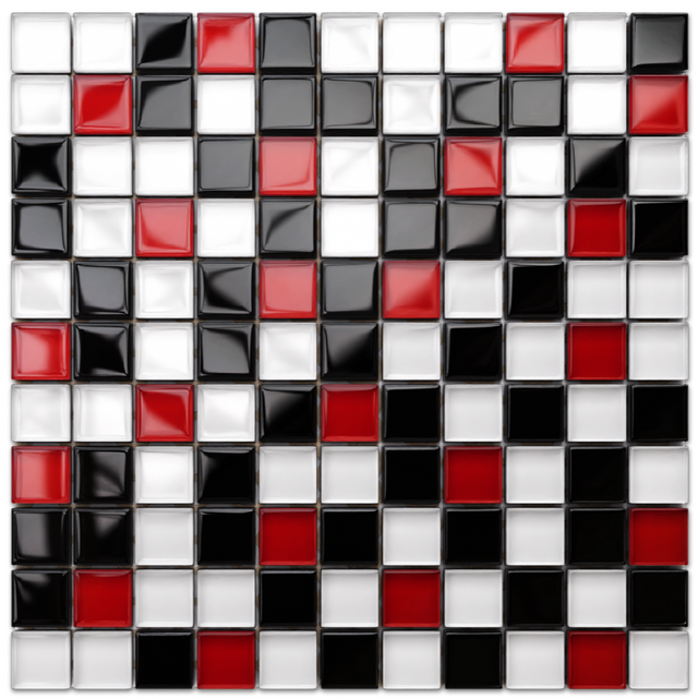 Mosaïque en verre sur filet pour salle de bain ou cuisine 30 cm x 30 cm - The Rolling Stones