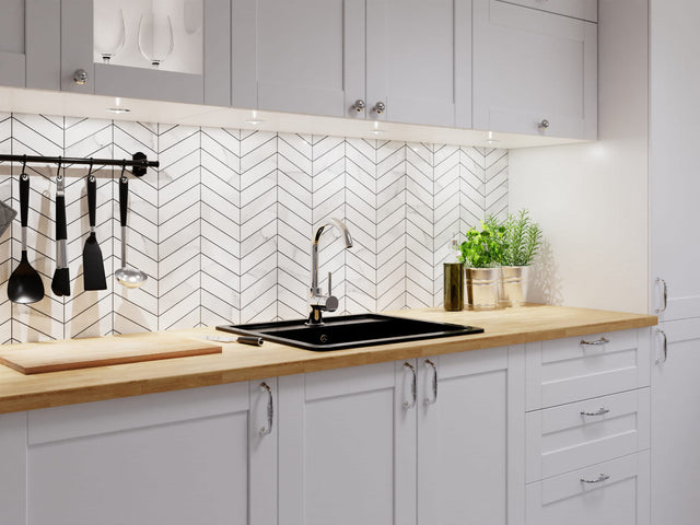 Mosaic in gres on net for bathroom or kitchen 24.6 cm x 25.2 cm - Marble spruce