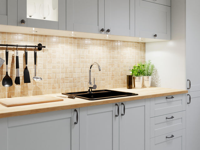 Mosaico in ceramica su rete per bagno o cucina 30.2 cm x 30.2 cm - Grain