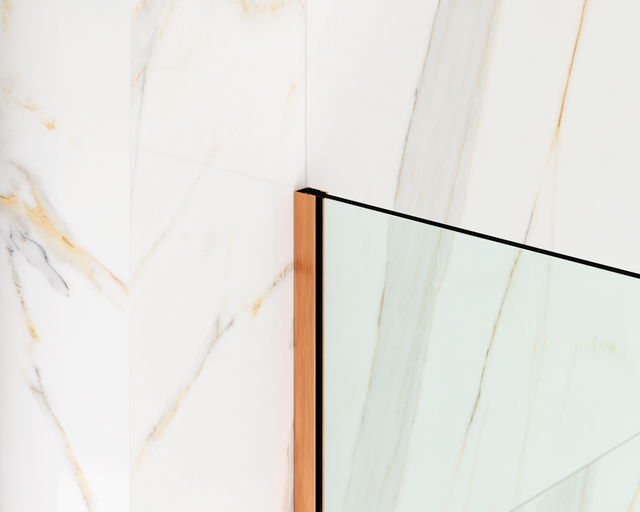 Profil LM douche fixation verre en acier inoxydable cuivre satiné