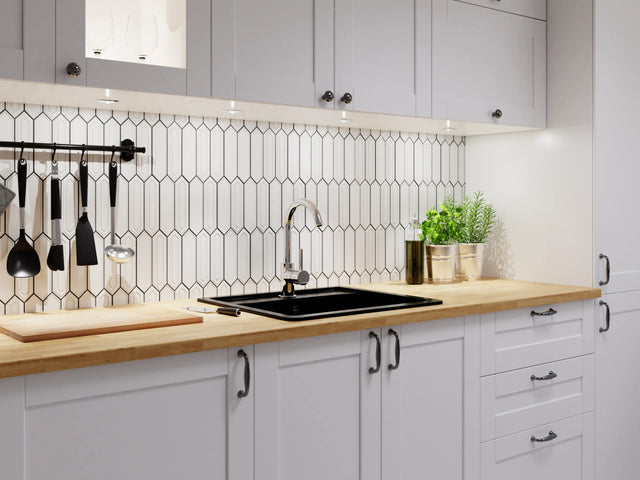 Mosaico de cerámica en malla para baño o cocina 35 cm x 25.5 cm - Casablanca