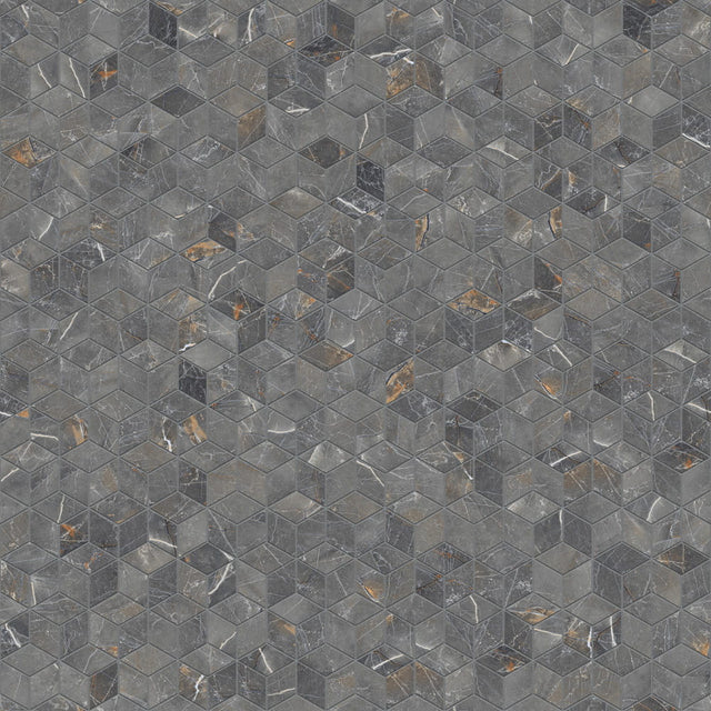 Mosaik auf Netz aus Feinsteinzeug mit Steineffekt für Bad oder Küche 30,5 cm x 26,5 cm - Diamond Romb