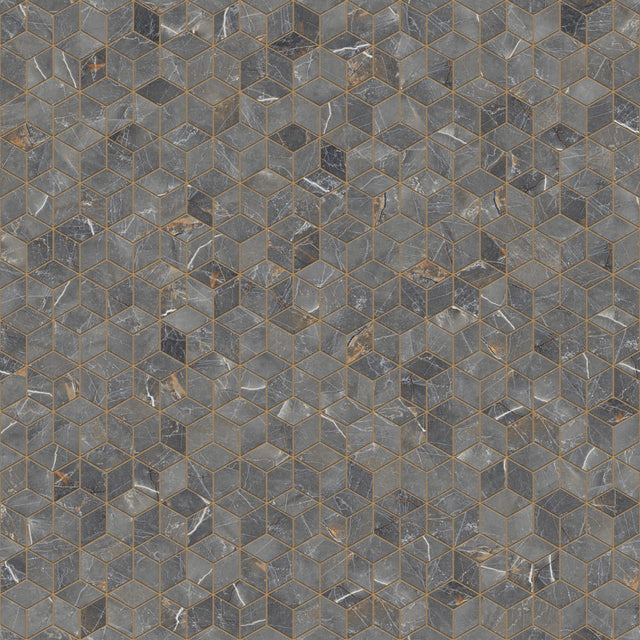 Mosaik auf Netz aus Feinsteinzeug mit Steineffekt für Bad oder Küche 30,5 cm x 26,5 cm - Diamond Romb