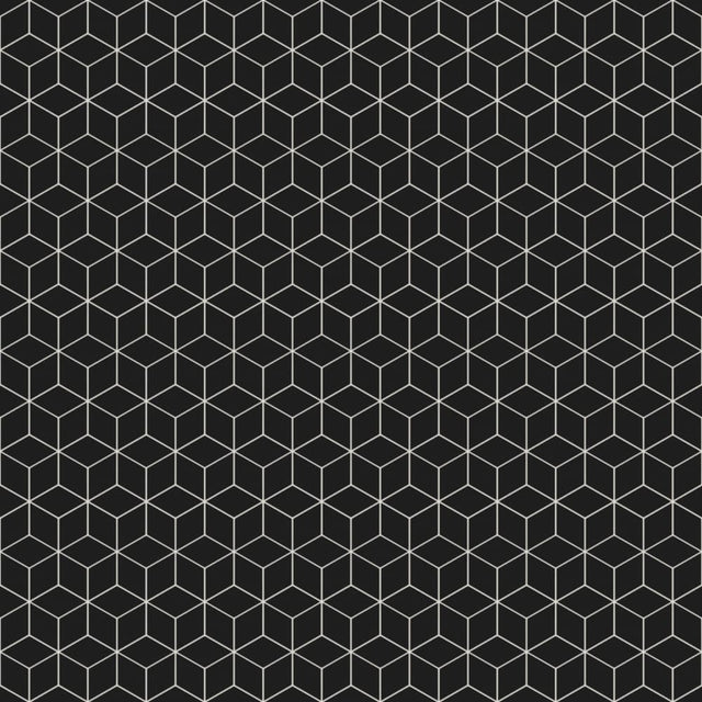 Mosaico de cerámica en red para baño o cocina 30.5 cm x 26.5 cm - Cubos geométricos negros