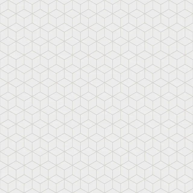 Mosaico in ceramica su rete per bagno o cucina 30.5 cm x 26.5 cm - White geometric cubes