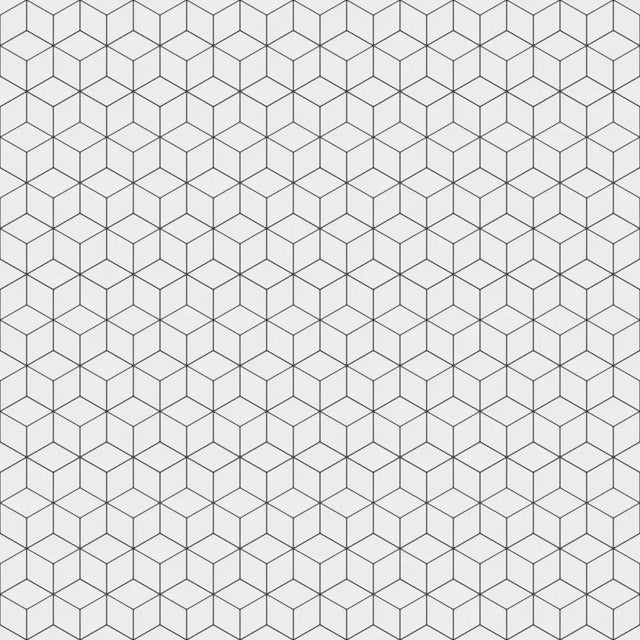 Mosaico in ceramica su rete per bagno o cucina 30.5 cm x 26.5 cm - White geometric cubes