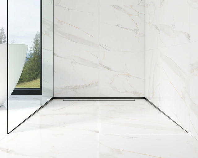 Profil de douche LC à poser au sol, frontal noir satiné