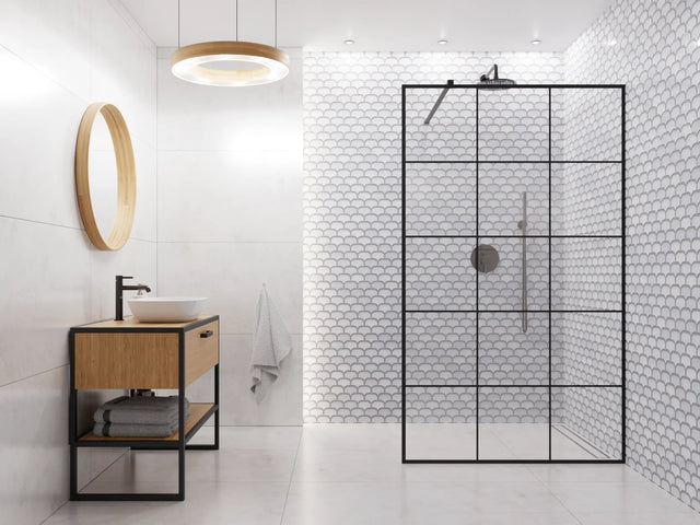 Mosaico in ceramica su rete per bagno o cucina 30.0 cm x 26.5 cm - White plum