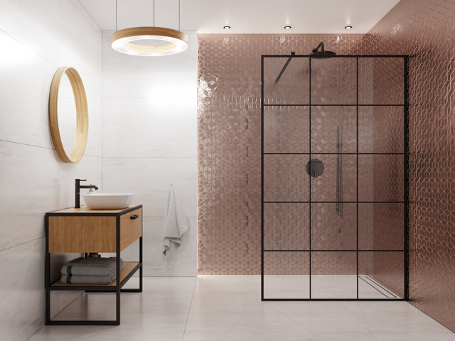 Glass mosaic on mesh for bathroom or kitchen 30.5 cm x 26.5 cm - Copper eagle