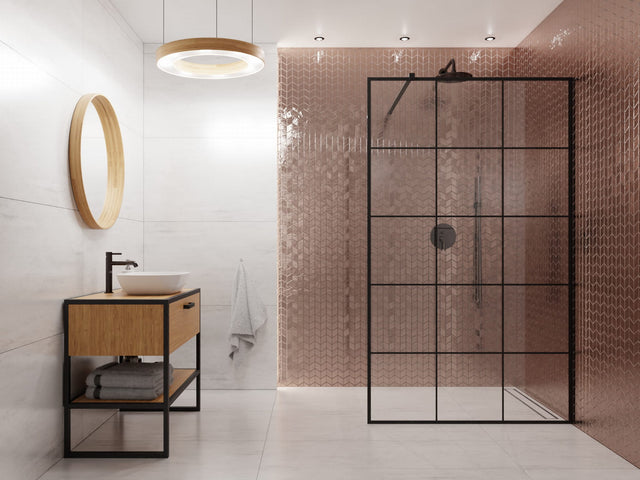 Mosaïque en verre sur filet pour salle de bain ou cuisine 26,5 cm x 30,5 cm - Copper lake