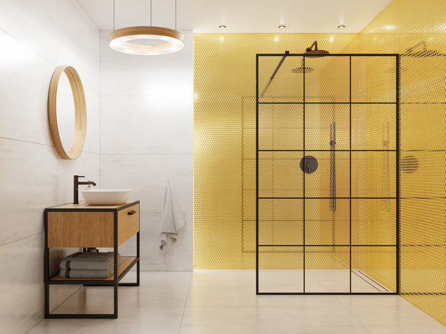 Mosaico de cerámica en red para baño y cocina de cerámica 30 cm x 26 cm - Gold hive