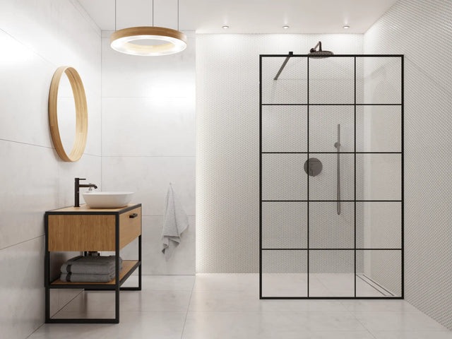 Mosaico de cerámica en red para baño o cocina 29.3 cm x 31.7 cm - Burbujas grises