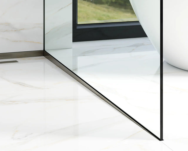 Profil de verre LPSL douche et sol gauche noir satiné