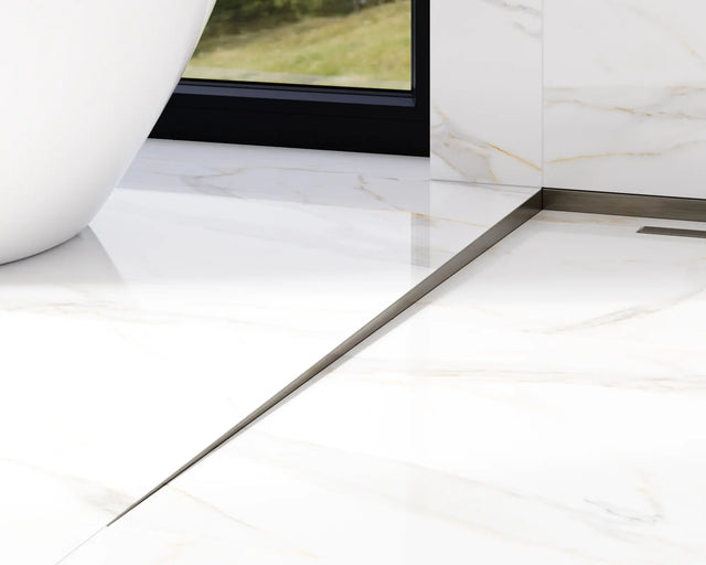 Perfil de ducha LKL suelo izquierdo en acero inoxidable - Gunmetal