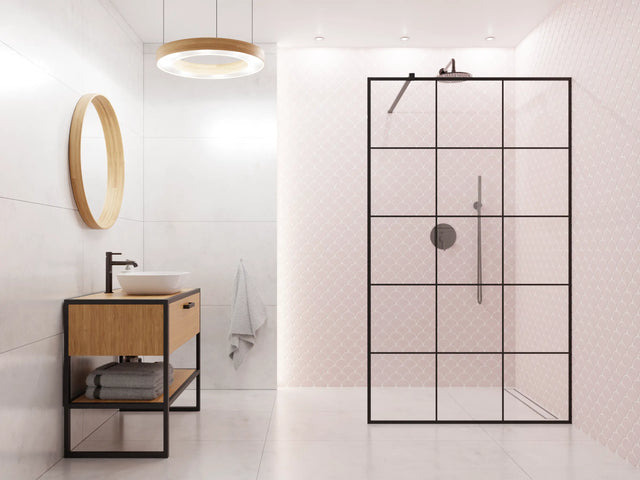 Ceramic mosaic on mesh for bathroom or kitchen 28.5 cm x 29.0 cm - Pink sunset