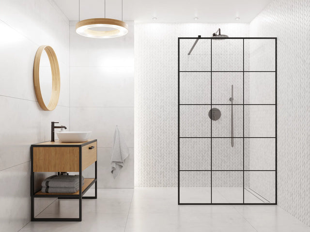 Ceramic mosaic on mesh for bathroom or kitchen 27.6 cm x 33.2 cm - Marble Sparrow