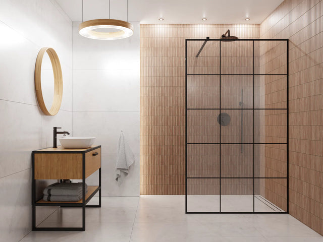 Ceramic mesh mosaic for bathroom or kitchen 29.6 cm x 30.0 cm - Wood pattern