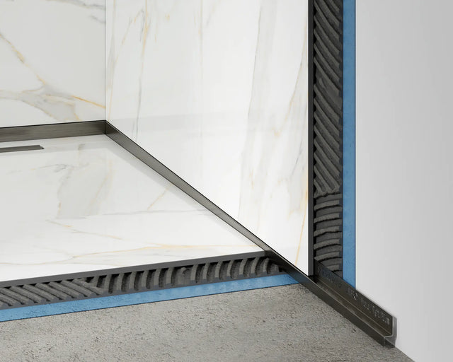 Perfil de ducha LSP para pared derecha en acero inoxidable - Gunmetal