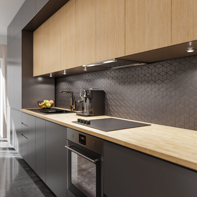 Stoneware mosaic on mesh for bathroom or kitchen 30.5 cm x 26.5 cm - Dark side