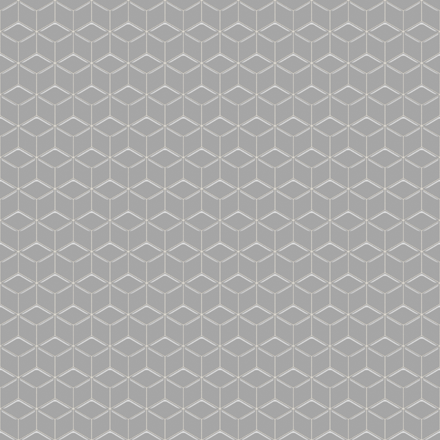 Glass mosaic on mesh for bathroom or kitchen 30.5 cm x 26.5 cm - Silver geometric cubes