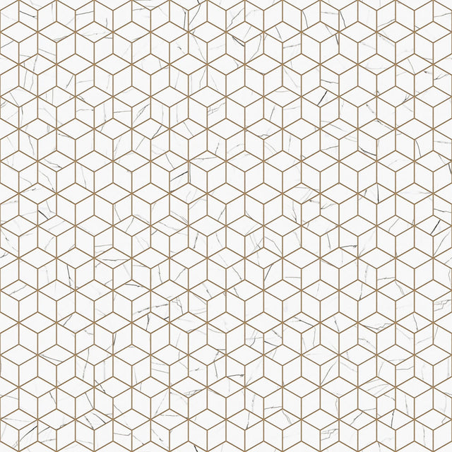 Mosaik aus Gres auf Netz für Bad oder Küche 30,5 cm x 26,5 cm - Carrara-Marmor