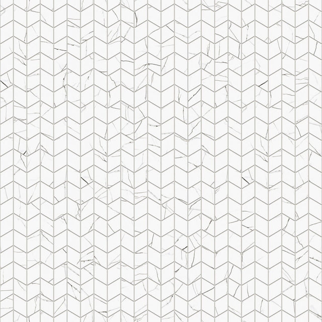 Porcelain stoneware mosaic on mesh for bathroom or kitchen 26.5 cm x 30.5 cm - White slate honed