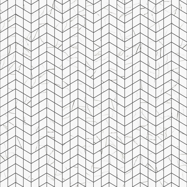 Porcelain stoneware mosaic on mesh for bathroom or kitchen 17.2 cm x 29.8 cm - Marble Sugar arrow