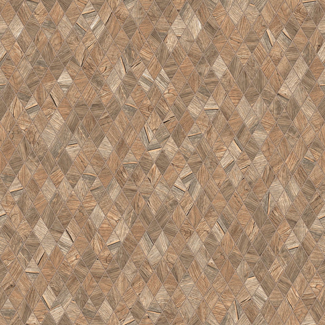 Mosaic in stoneware on mesh for bathroom or kitchen 29.2 cm x 25 cm - Wood rhombus