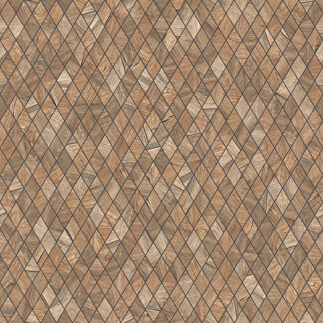 Mosaic in stoneware on mesh for bathroom or kitchen 29.2 cm x 25 cm - Wood rhombus