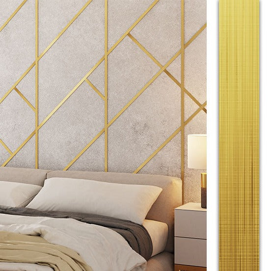 Decorative Stainless Steel Wall Strip in Satin Gold