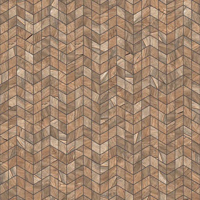 Mosaico in gres su rete per bagno o cucina 17.2 cm x 29.8 cm - Wood double chevron