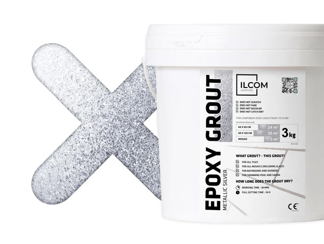 Masilla epoxi bicomponente para juntas de 1 a 15 mm - Plata metalizada