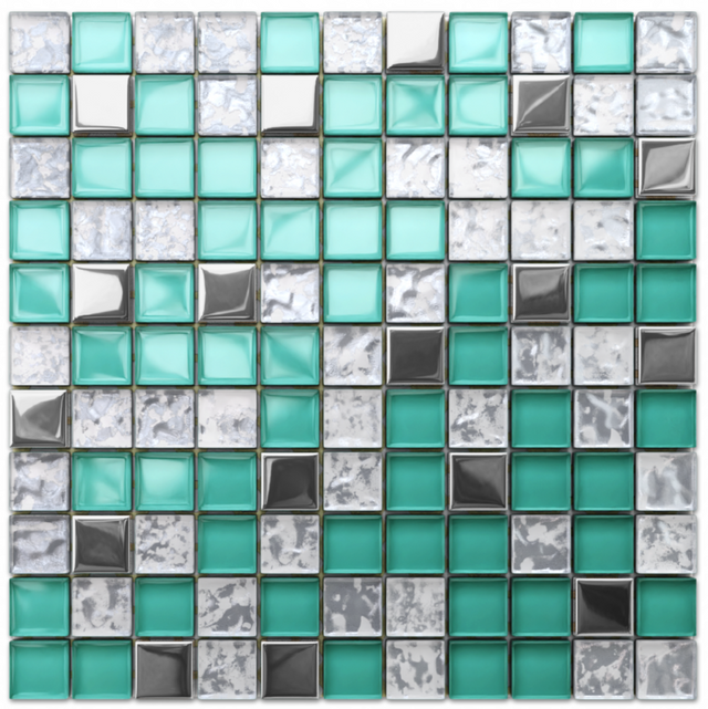 Glass mosaic on net for bathroom or kitchen 30 cm x 30 cm - Allende