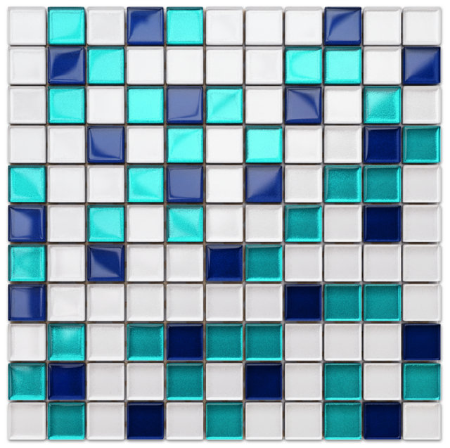 Mosaico in vetro su rete per bagno o cucina 30 cm x 30 cm - Rio De Janeiro